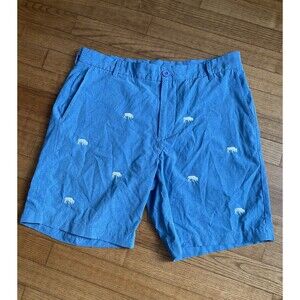 BFLO Store Men’s Size 32 White Buffalo Embroidered Blue Shorts Chino & Go Bills!